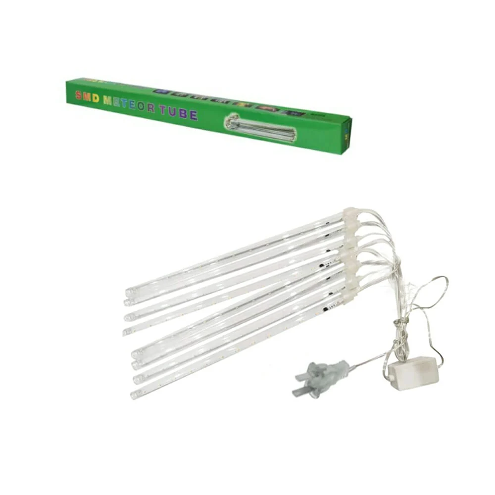 Paquete 8 tubos de luz led tipo lluvia de meteoritos, 240-110v, 6x5x53.5cm, variedad de colores / tyn-701