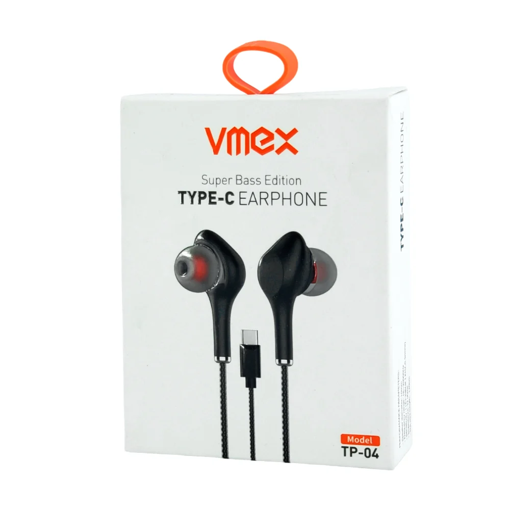 Audífonos alámbricos vmex con almohadillas de silicón y entrada tipo c / 874110 / tp-04