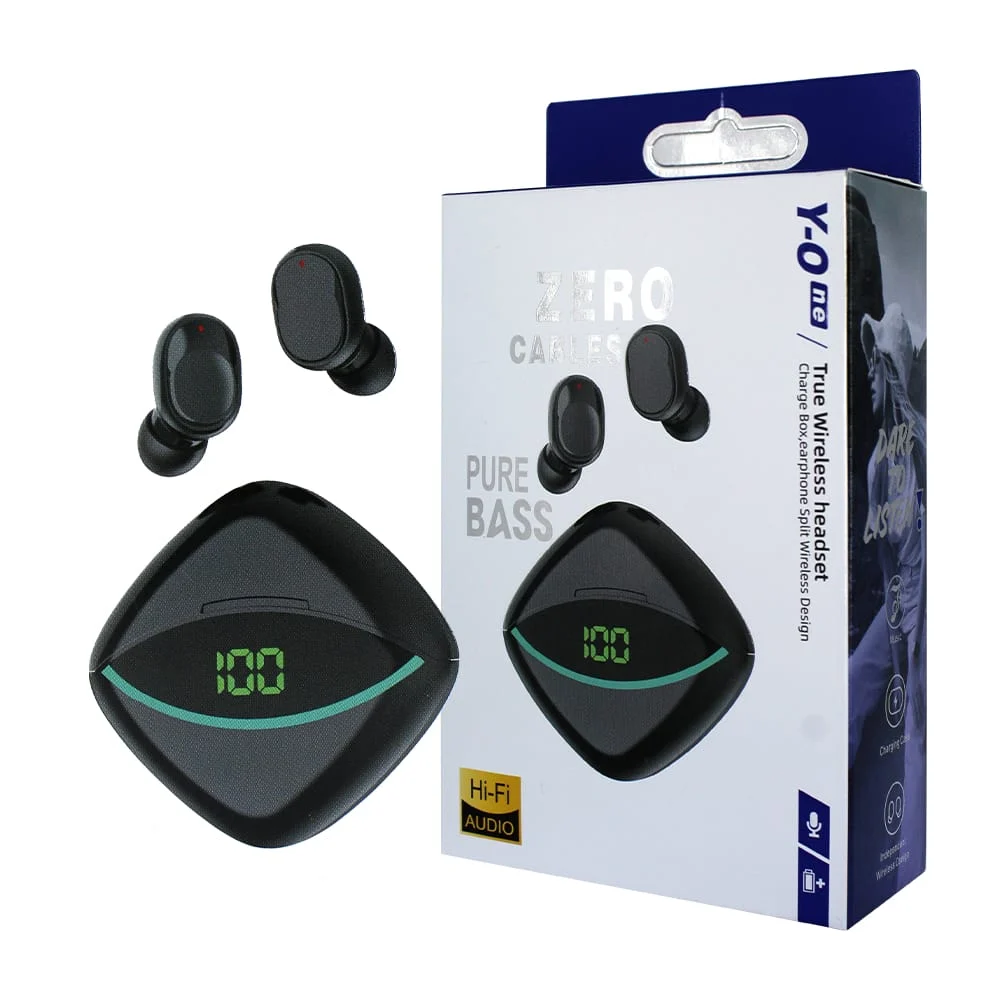 Audífonos inalámbricos de tipo chícharo con almohadillas de silicona y estuche de carga en forma de rombo con indicador de batería / tr-6060 / zero cables
