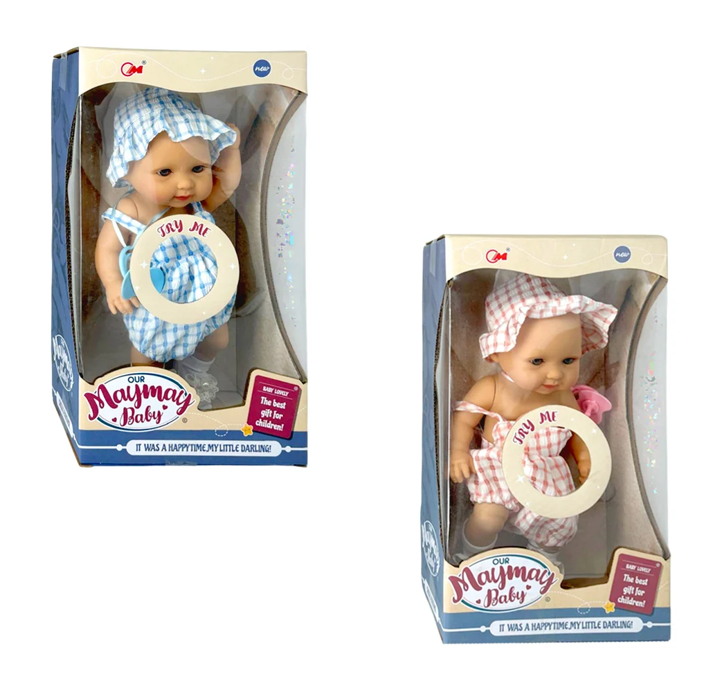 Muñeca bebé maymay baby con vestido, gorro, chupón y sonido, 26cm, variedad de colores / ts74708