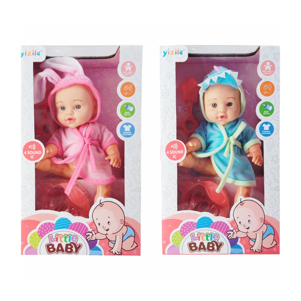 Bebé nenuco de juguete con pijama de animales, sonaja y utensilios de plástico, variedad de modelos / little baby