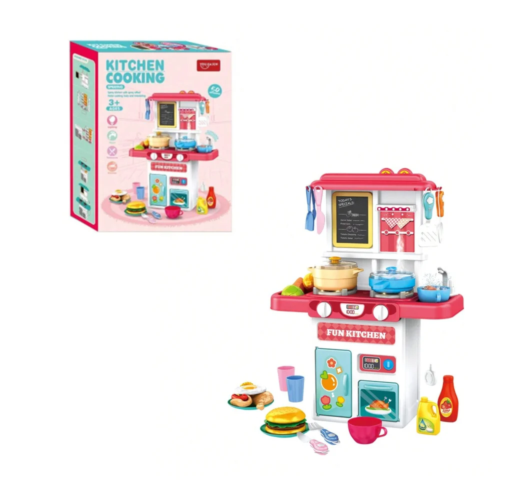 Cocina de juguete montable interactiva con luces, sonido y almacenador para agua, 50pzas, variedad de colores / kitchen cooking / youjiaxin / ts82089