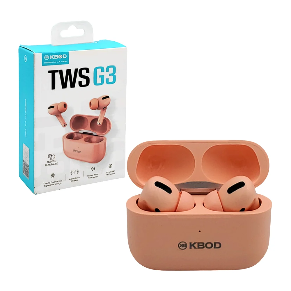 1pza Audífonos / auriculares inalámbricos, recargables, con almohadillas de silicona, ergonómicas y estuche cargador, variedad de funciones / kbod / twsg3 / enjoy life