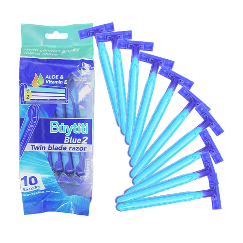 Paquete 10 rastrillos desechables buytiti con doble navaja de afeitar / txd-25