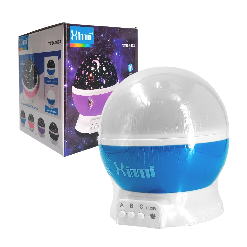 Lámpara proyectora xinmi con 8 tipos de luces y proyección giratoria de estrellas y luna / dream rotating / tyd-4603