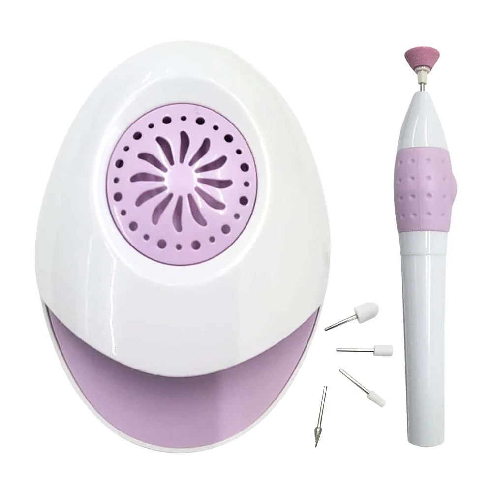 Set de manicure nail care bundle con secador de esmalte y pulidor con 5 cabezales intercambiables / tz-6275