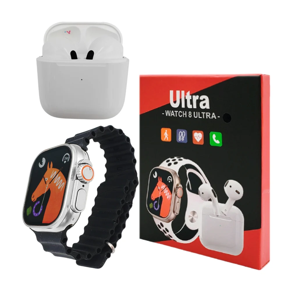 Smart watch 8 ultra con correa de plástico y audífonos inalámbricos, variedad de colores / watch 8 ultra / watch8-ultra