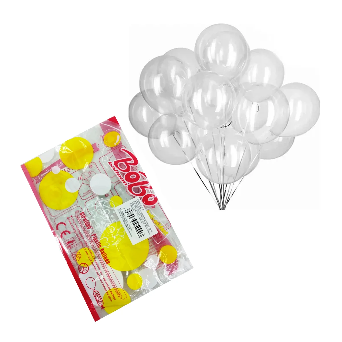 Paquete con 50 globos redondos transparentes con 5cm de ancho / bobo ballon / v-305