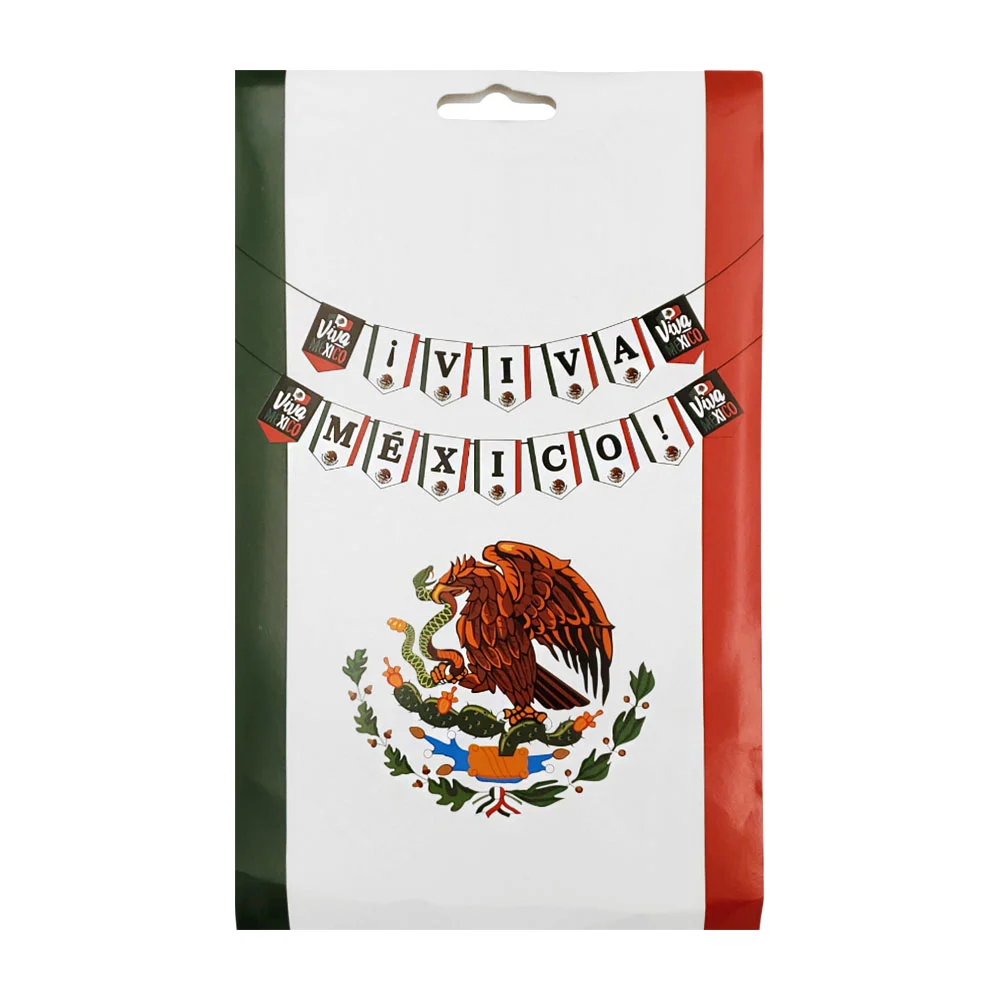 Banner - banderín móvil viva méxico con banderas y escudos nacionales / viva méxico / v1403 / banner.1403