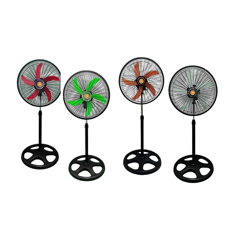 Caja con 4 Ventiladores de pedestal de 18 pulgadas con 5 aspas de plástico, variedad de colores / takki shop / v18002