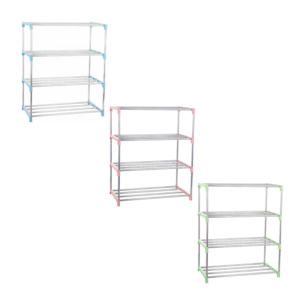 Organizador zapatero metálico multifuncional de 3 niveles, variedad de colores / she rack installation / v2-nf9301-4 / v2-nf9301-5