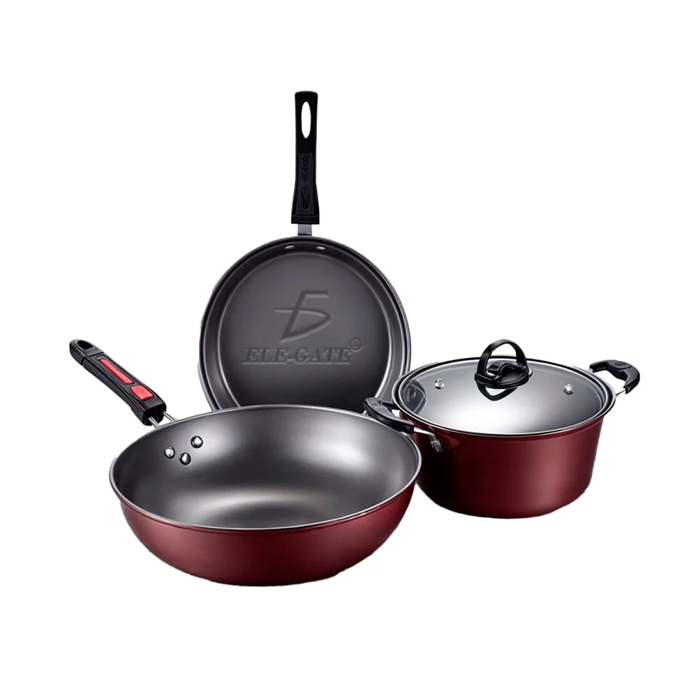 Juego de 2 sartenes y 1 olla antiadherente, 9x30x21cm, 24x10cm, 5x24x21cm / vaj.11