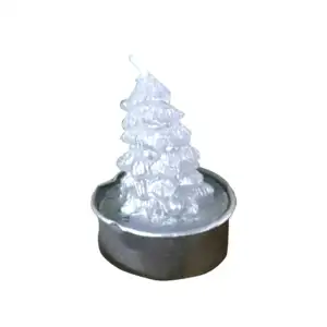 1pza Vela pequeña de cera navideña con forma y base metálica, varieda…