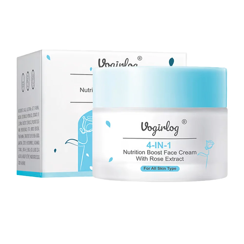 Crema facial ligera y suave 4 en 1 con extracto de rosa, 50g / vogirlog / nutrition boost