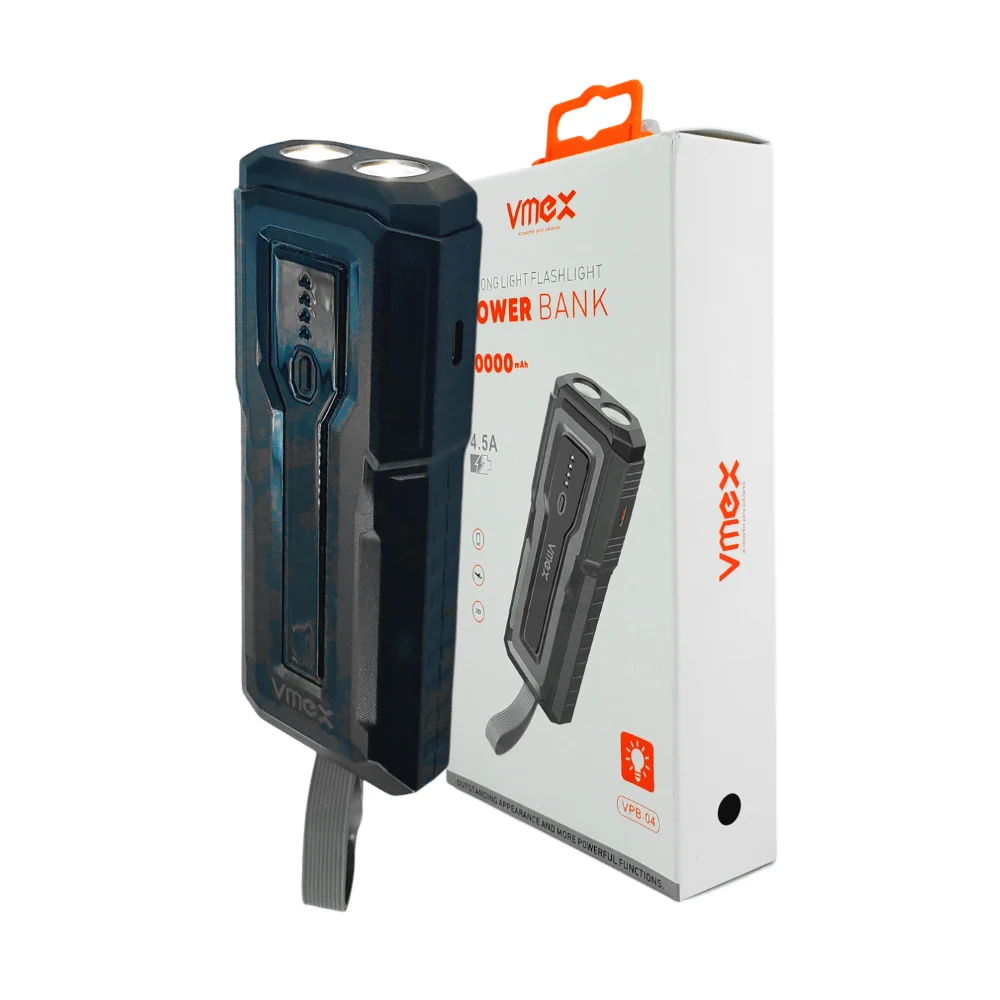 Power bank / batería portátil con puerto usb + linterna, 10000mah, variedad de colores
