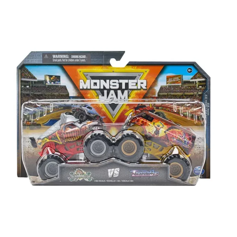 Set 2 carros coleccionable monster jam de fricción, variedad de diseños / 6064128