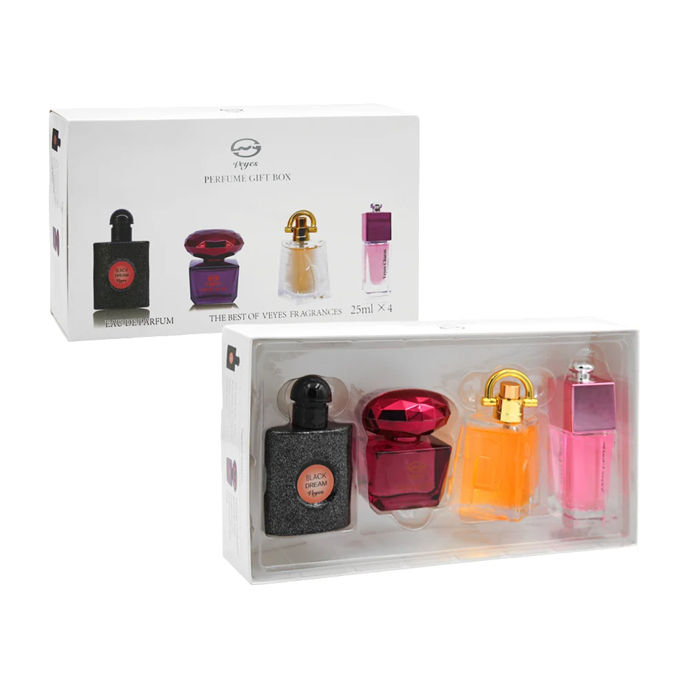 Kit de 4 perfumes veyes en spray con fragancia para dama, variedad de presentaciones, 25ml x 4 / perfume gift box / w1227
