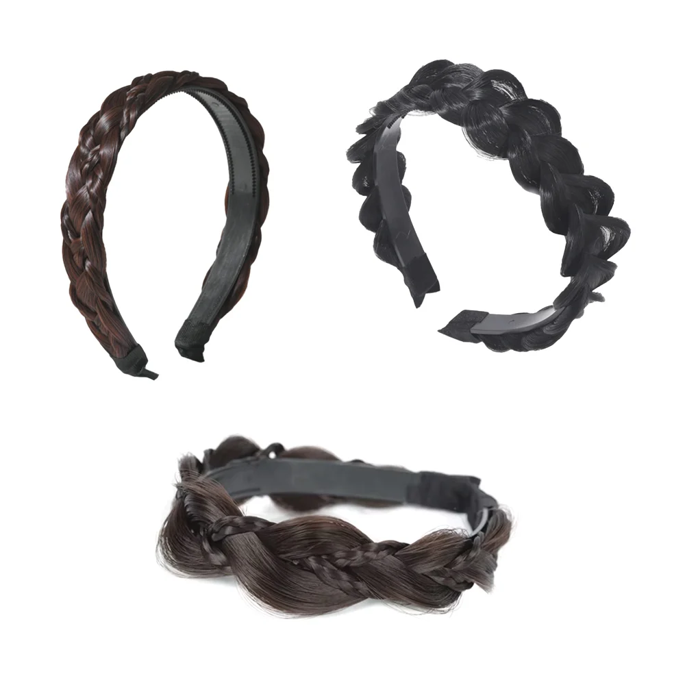 Diadema con una trenza de cabello sintético, variedad de tonos y grosores / w282-os-46-8 / w282-os-46-10