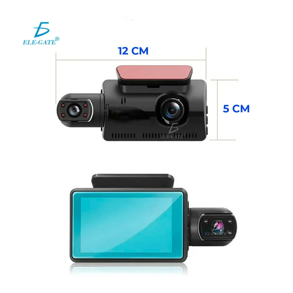 Cámara dual interior y frontal para automóvil dash dvr wifi ele-gate con detección de movimiento y visión nocturna / web.59