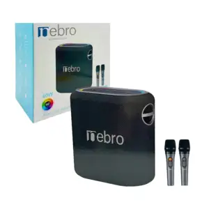 Bocina bluetooth para karaoke con luces led y 2 micrófonos, 40 watts …