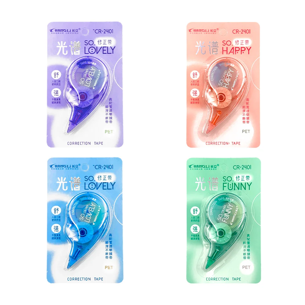 1pza Cinta correctora, aplicable, con cuerpo de plástico, variedad de colores / cr-2401 / so funny / correction tape