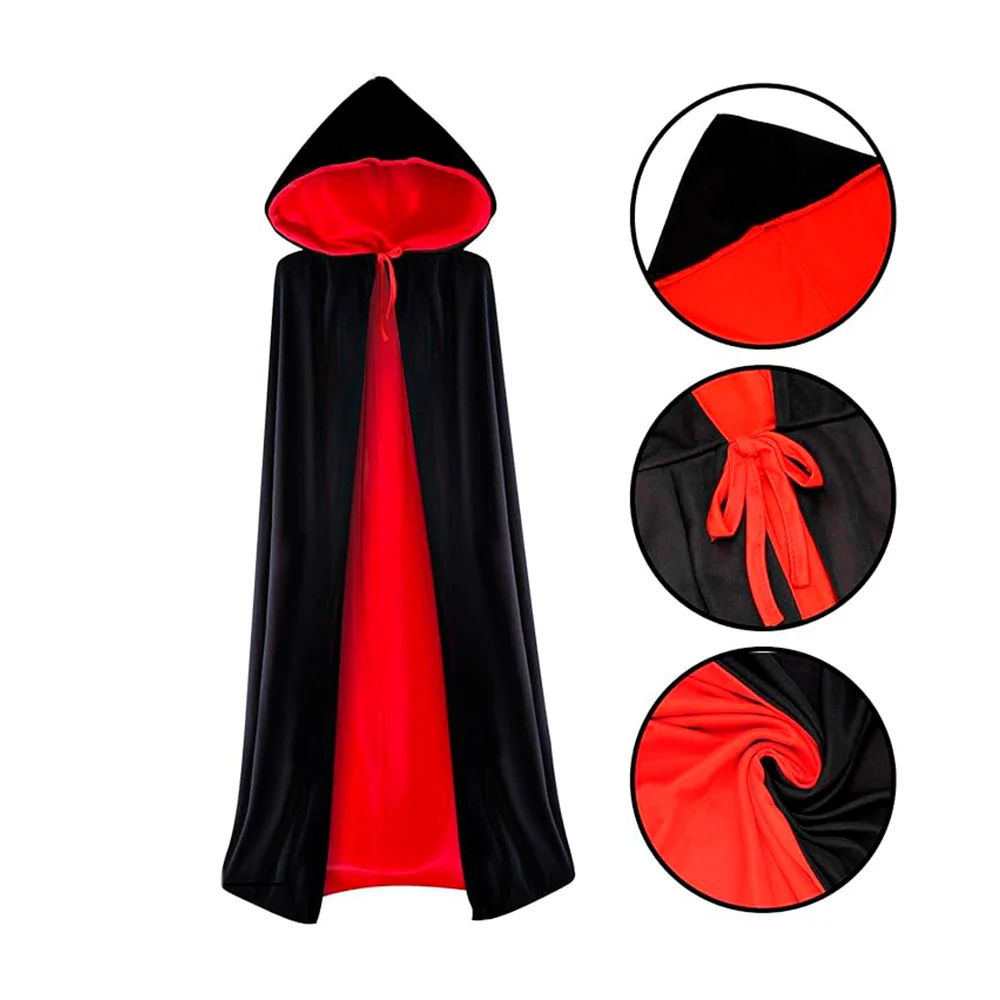 Capa reversible grande para disfraz vampiro de halloween, 135x120 / ws151