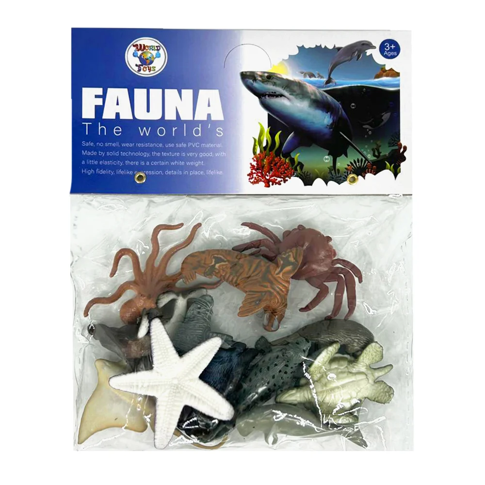 Paquete con 12 diversos animales marinos pequeños / fauna the worlds
