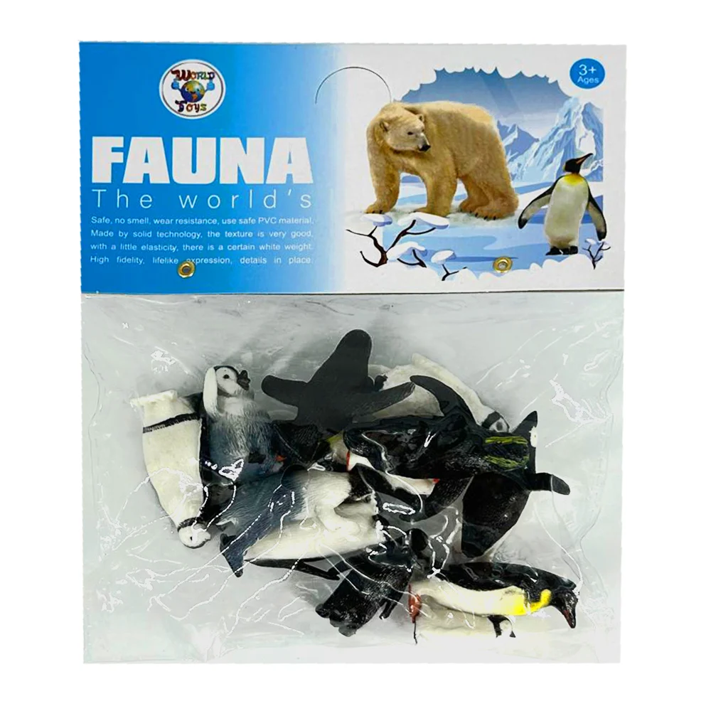 Bolsa / paquete con 12 pingüinos chicos de juguete, variedad de modelos / fauna the worlds / wt1079