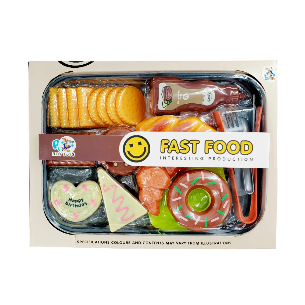Set juego de comida de juguete con temática de postres, variedad de accesorios / fast food / wt3762