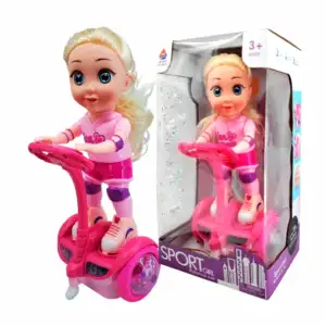 Muñeca con scooter móvil musical con luces y rotación de 360° / sport…