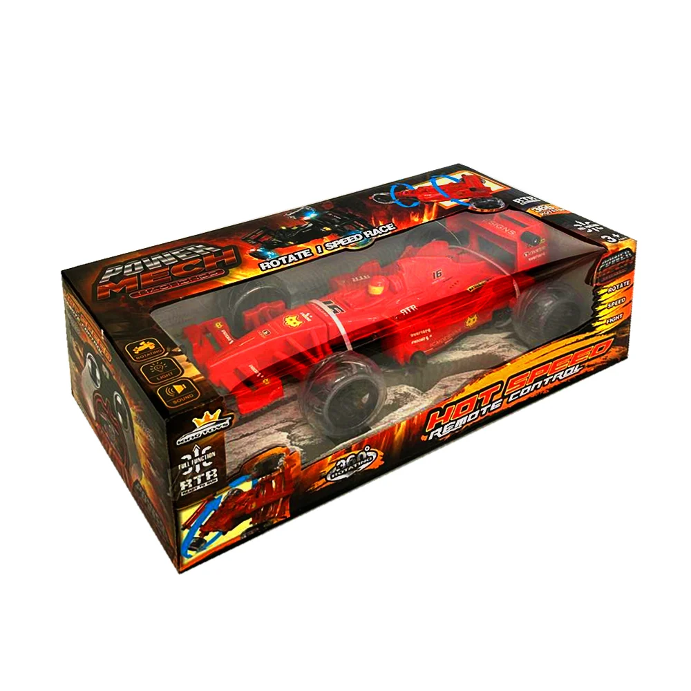 Carro tipo formula 1 a control remoto con rotación de 360° y llantas con luces / power mech / x32208b