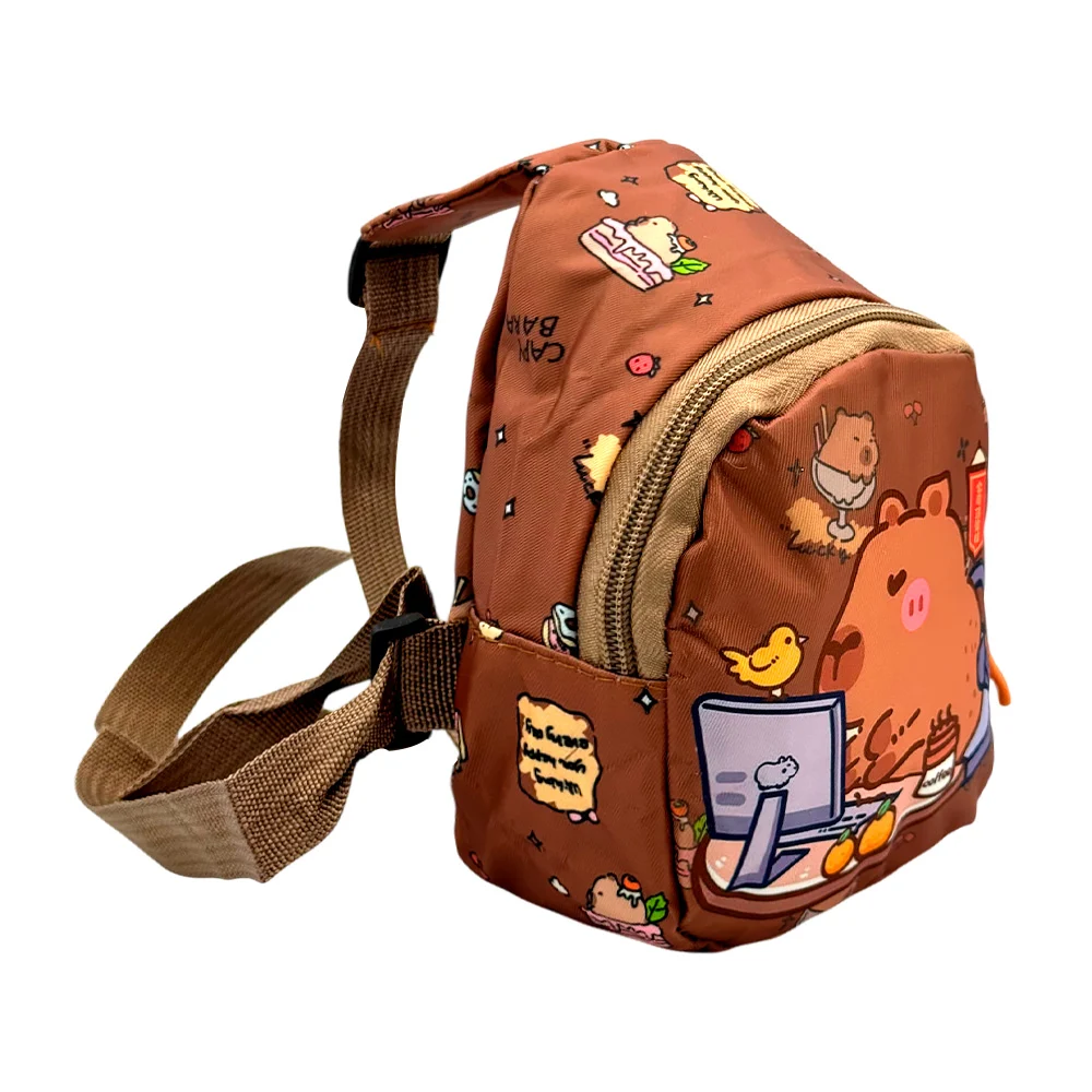 Bolsa mariconera infantil con estampado de capibara, variedad de colores / xb-01 - Imagen 6