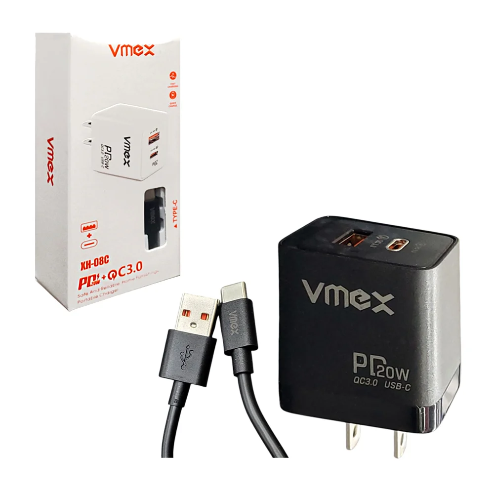 Combo cargador vmex con entrada usb a tipo-c, 3.0 / xh-08c