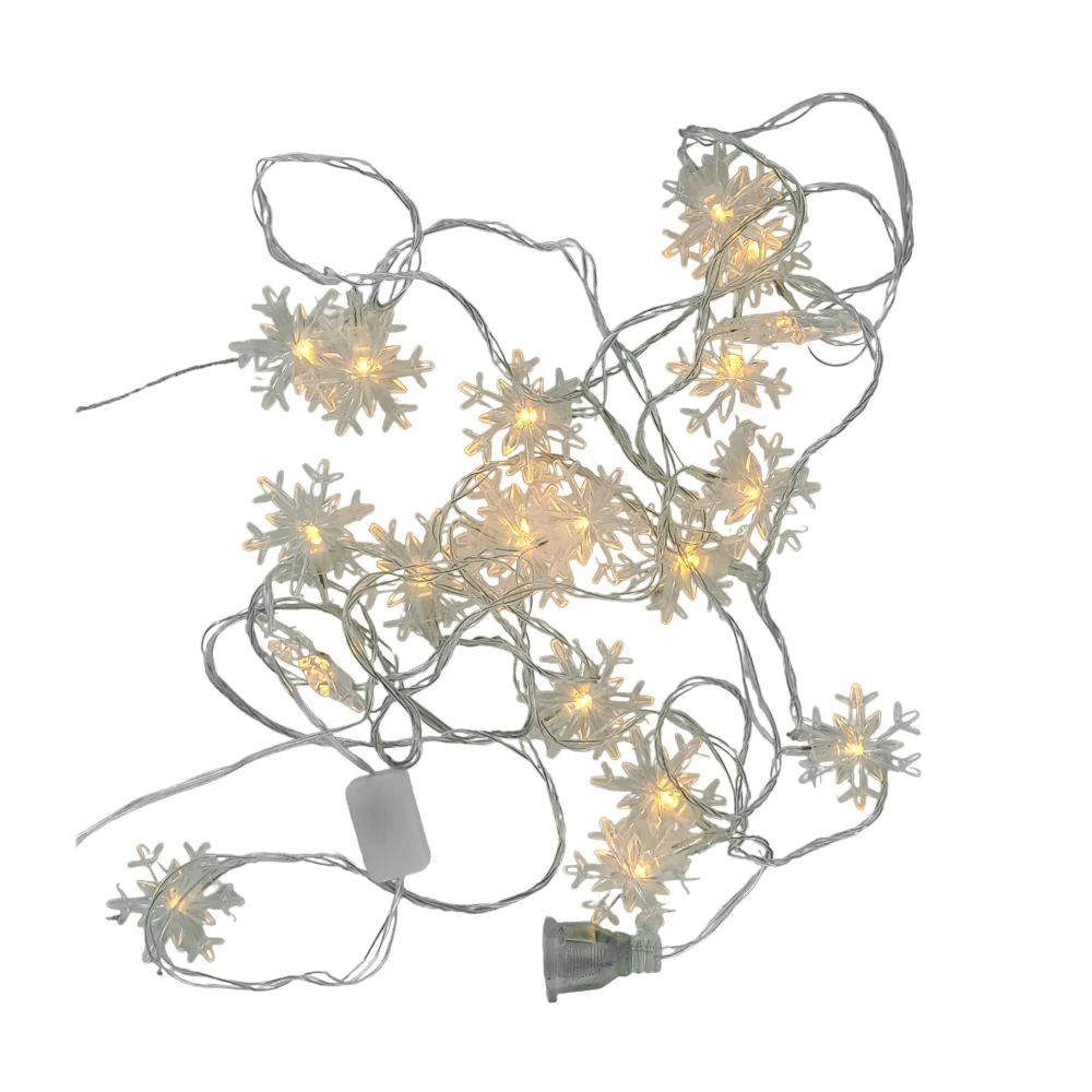 Serie guirnalda de luz cálida con diseño colgantes copos de nieve para decoración de navidad, 4m / xhd-903