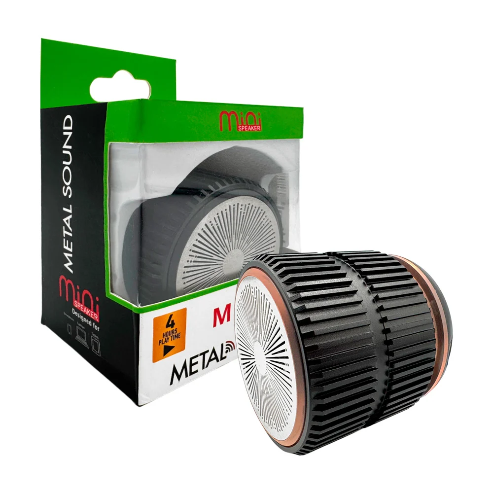 Mini bocina xinmi metálica circular bluetooth, luces RGB o cálidas, entrada USB y TF, variedad de colores / mini metal sound / mini speaker / xmm-7107