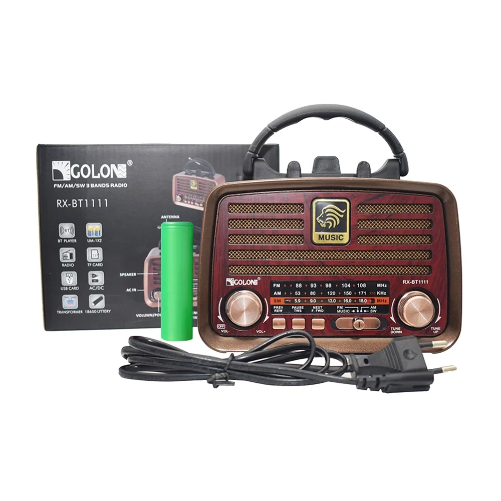 Bocina cuadrada pequeña con radio fm/am/sw, panel solar + entrada para usb y tf, variedad de colores / rx-br1112s