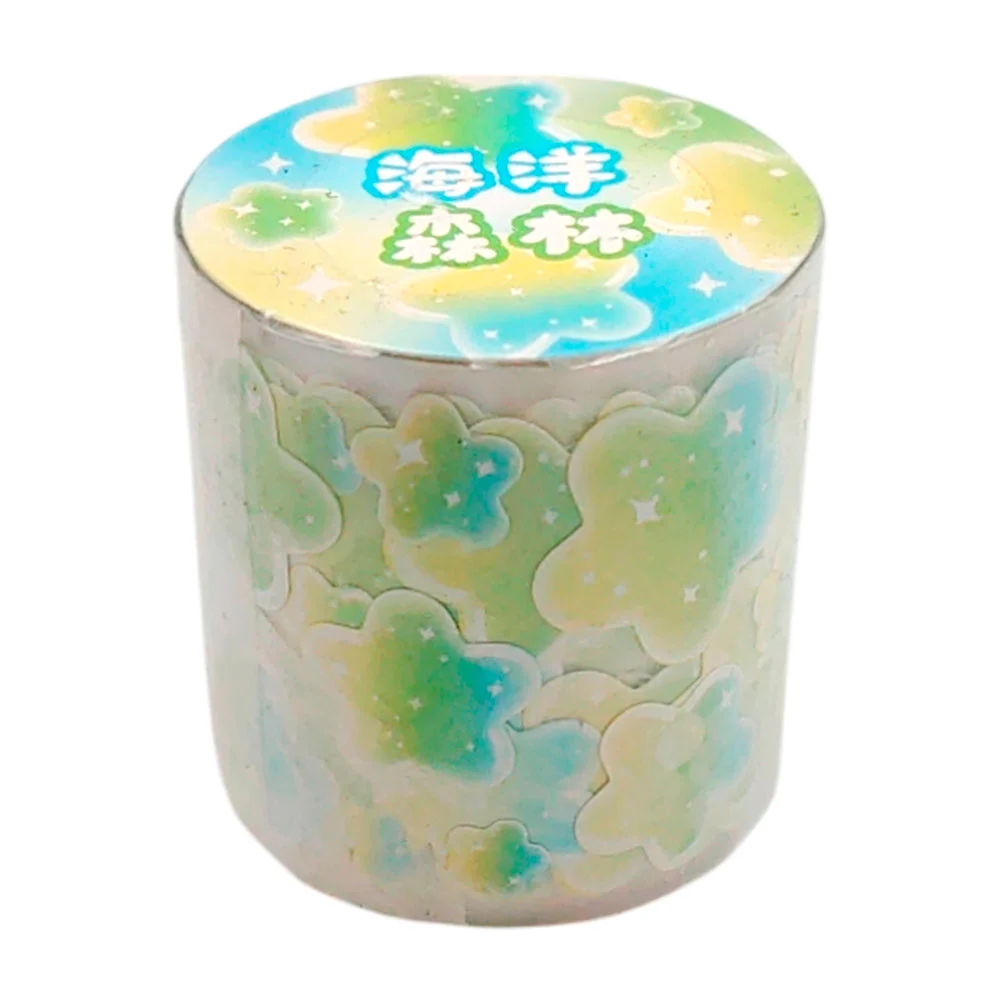 Cinta de stickers decorativos, con forma de estrellas en variedad de colores