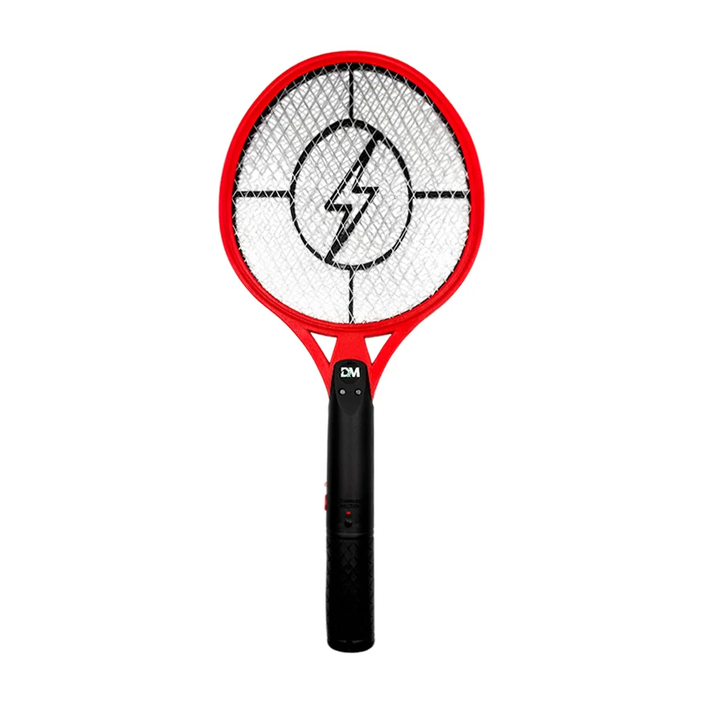 Raqueta d&m mata mosquitos - zancudos con enchufe conector para recargar, variedad de diseños y colores / xq-605