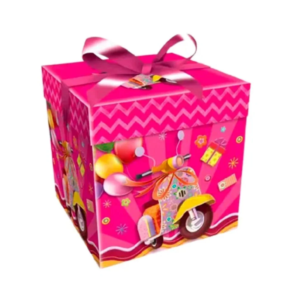 Caja armable de regalo, grande, con listón tipo moño de 22 x 22 x 22 cm, variedad de modelos / lph-323b / lph-318b / lph-317b / lph-324b / X176 / x183