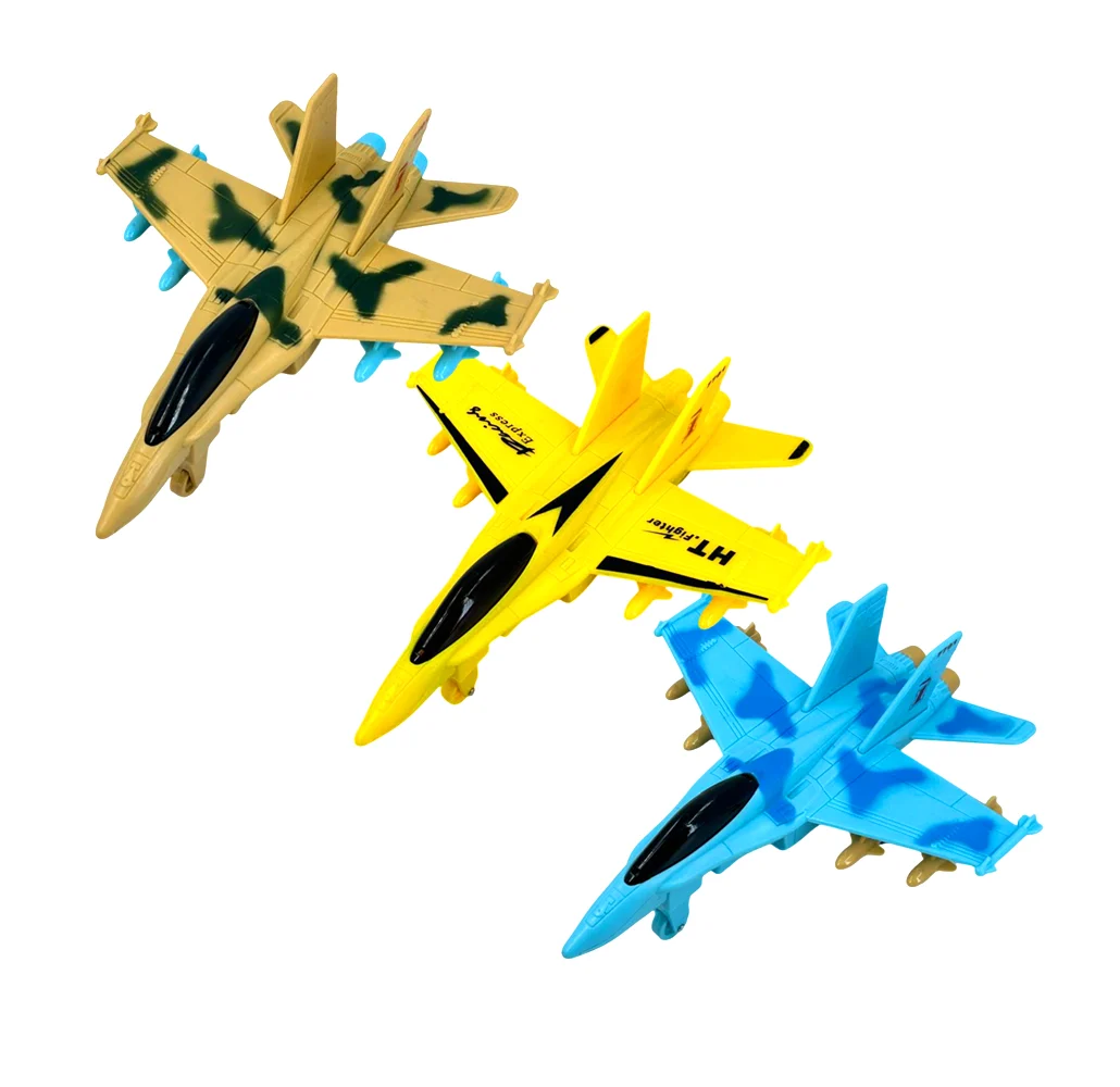 1pza Avión de juguete con diseño de jet militar + luces, sonido y función de fricción, variedad de colores / 7701