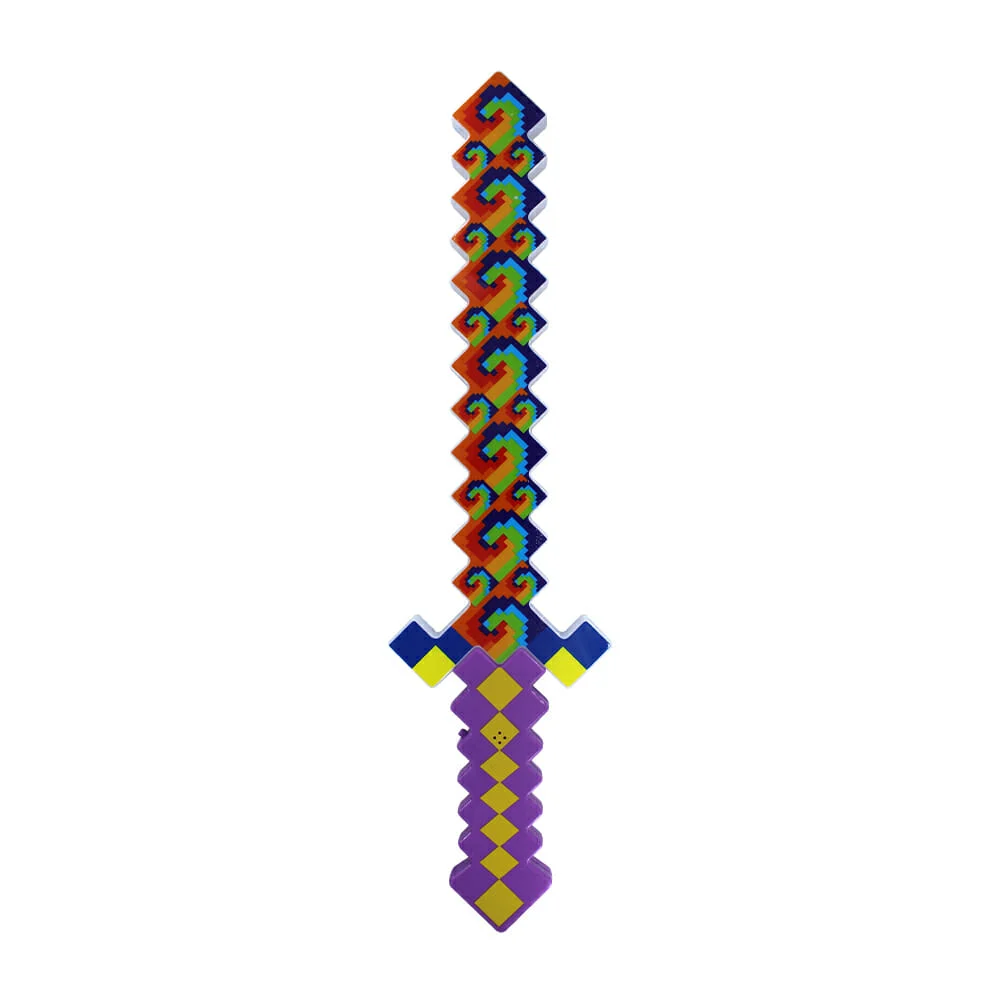 Espada de juguete minecraft de plástico con sonido y luces, variedad de colores / xwj-798