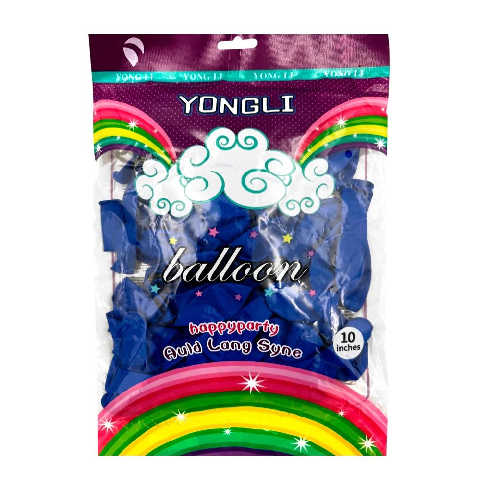 Paquete con 50 globos de látex 10¨ pulgadas, variedad de colores / happy party / auld lang syne / yongli / y-11-01
