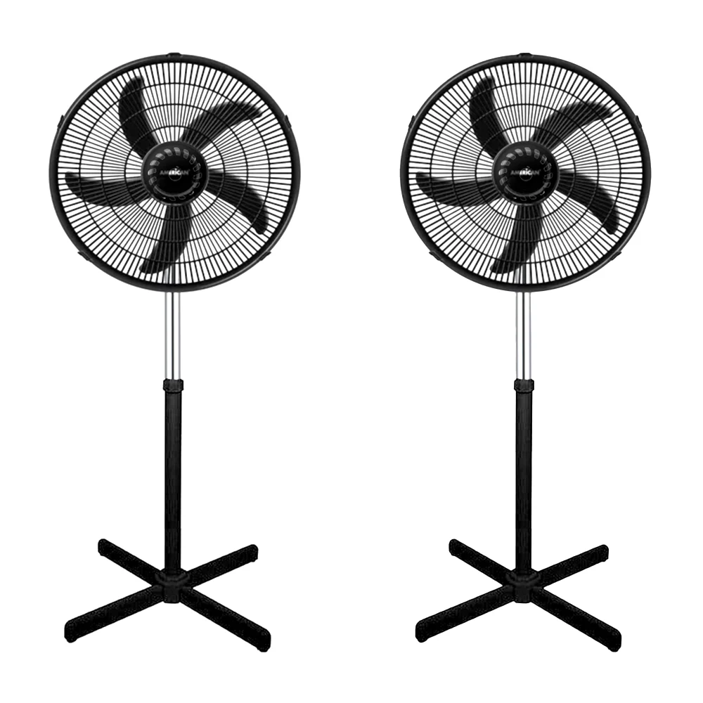 Caja con 2 ventiladores redondos de 18 pulgadas con pedestal y 5 aspas de plástico
