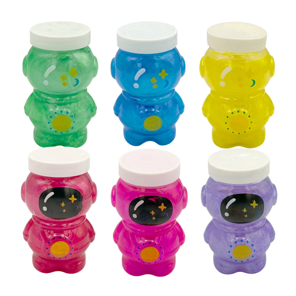 Bote de slime brilloso en forma de astronauta, variedad de colores / y-d316