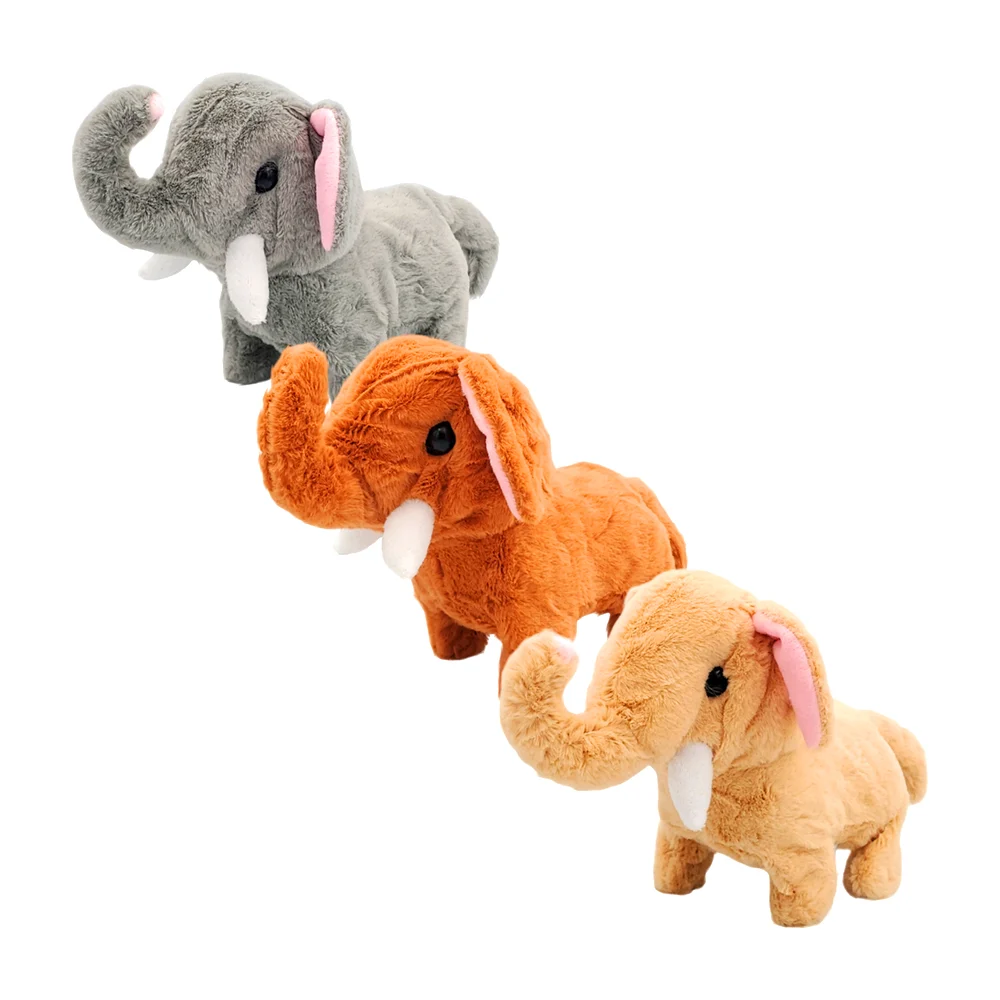 Juguete afelpado mecánico en forma de elefante, variedad de colores / y-d518