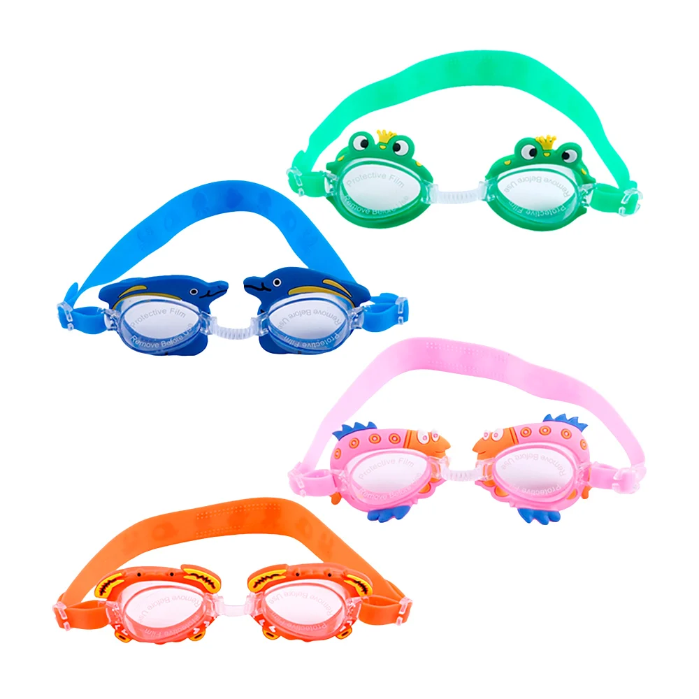 Lentes / goggles infantiles para natación con figuras de animales + estuche, variedad de colores / shuijingling / yj-672