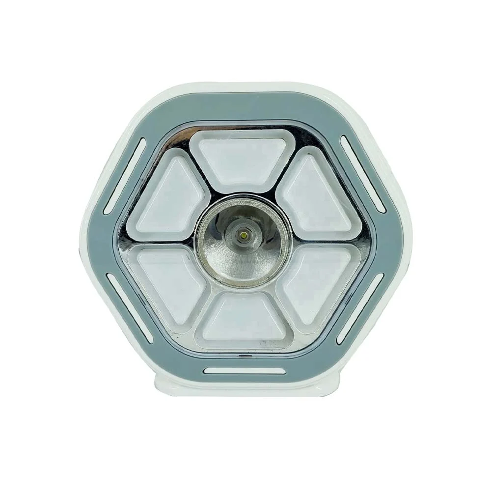 Lámpara led de emergencia recargable con diseño hexagonal, panel solar, colgante y base, variedad de colores / yl-1612
