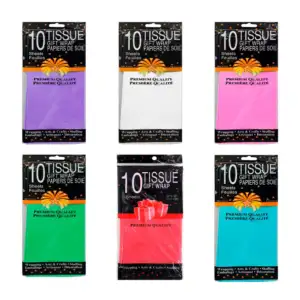 Paquete con 10 pliegos de papel china para envolver, variedad de colo…