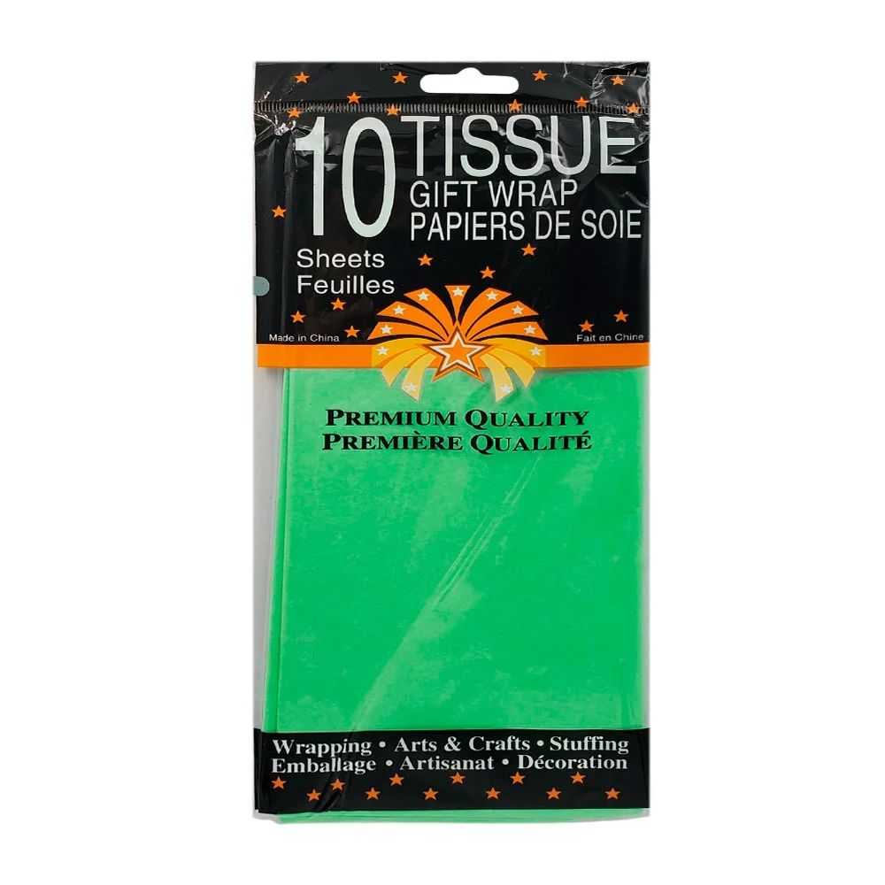 Paquete con 10 pliegos de papel china para envolver, variedad de colores / 10 tissue gift wrap