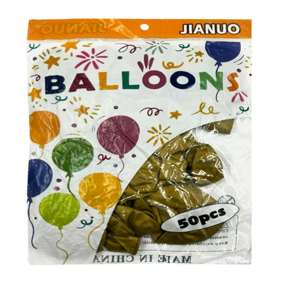 Paquete con 50 globos de látex jianuo en color dorado / balloons / yong-440-3